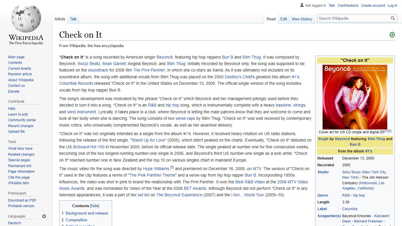 Check on It - Wikipedia